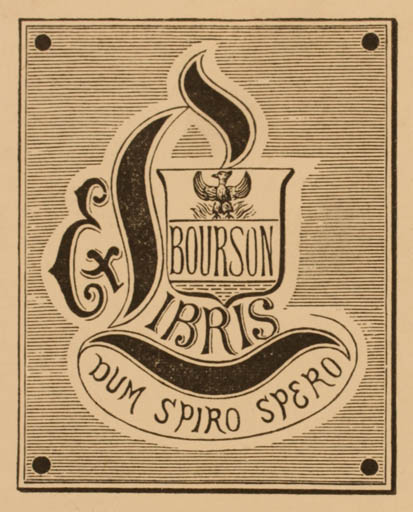 Exlibris by ? Unbekannt from Unknown for L. Bourson - Text/Writing 