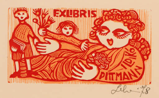Exlibris by Maria Elisa Leboroni from Italy for Ildikó Pittmann - Child Woman 