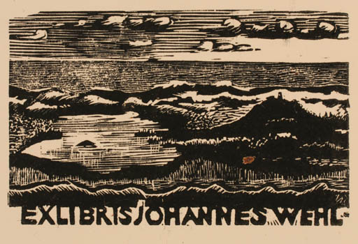 Exlibris by Ullrich Bewersdorff from Germany for Johannes Wehl - Scenery/Landscape 