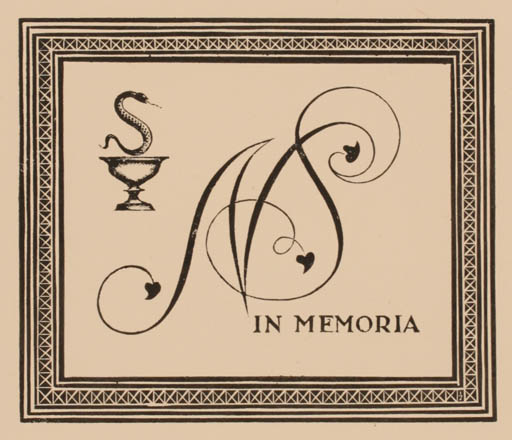Exlibris by Italo Zetti from Italy for Dr. Nerone Santagiuliana - Monogram 