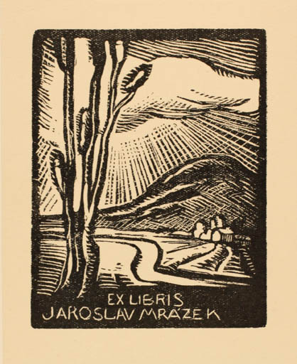 Exlibris by ? Unbekannt from Czech Republic for Jaroslav Mrazek - Mountain Scenery/Landscape 