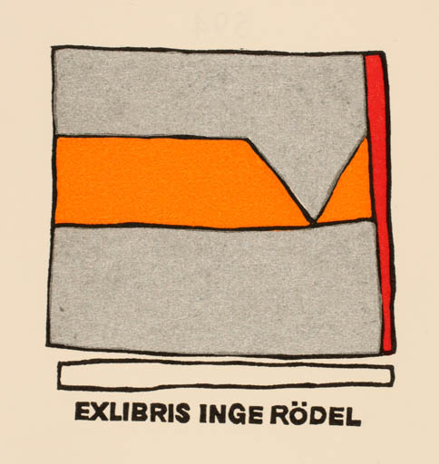 Exlibris by Cees Andriessen from Netherland for Inge Rödel - Abstract 