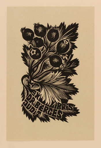 Exlibris by Kosa Balint from Romania for Dr. Judit Berges - Flora 