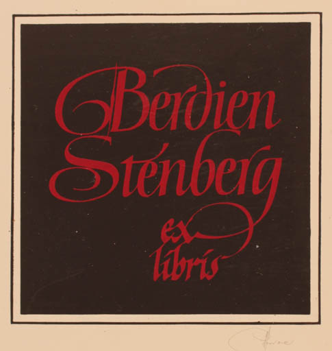 Exlibris by Hannu Paalasmaa from Finland for Berdien Stenberg - Text/Writing 