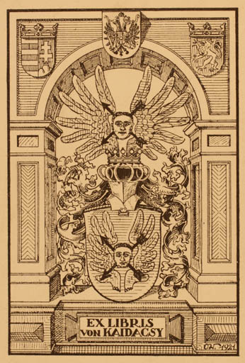 Exlibris by ? Unbekannt from Unknown for von Kaidaczi - Heraldry 