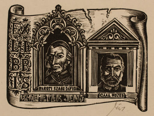 Exlibris by ? Unbekannt from Hungary for Dr. Jenö Demeter - Portrait 