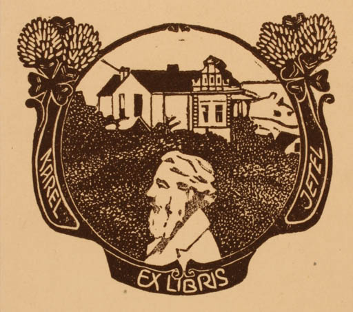 Exlibris by ? Unbekannt from Czech Republic for Karel Jetel - Architecture Portrait 