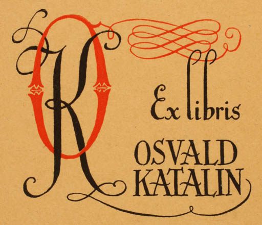 Exlibris by ? Unbekannt from Unknown for Osvald Katalin - Text/Writing 