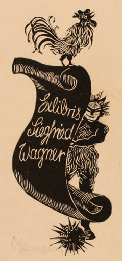 Exlibris by ? Unbekannt from Unknown for Siegfried Wagner - Fable Animal Bird 