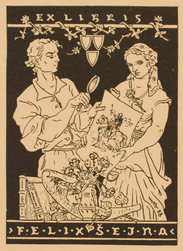 Exlibris by ? Unbekannt from Unknown for Felix Sejna - Couple 